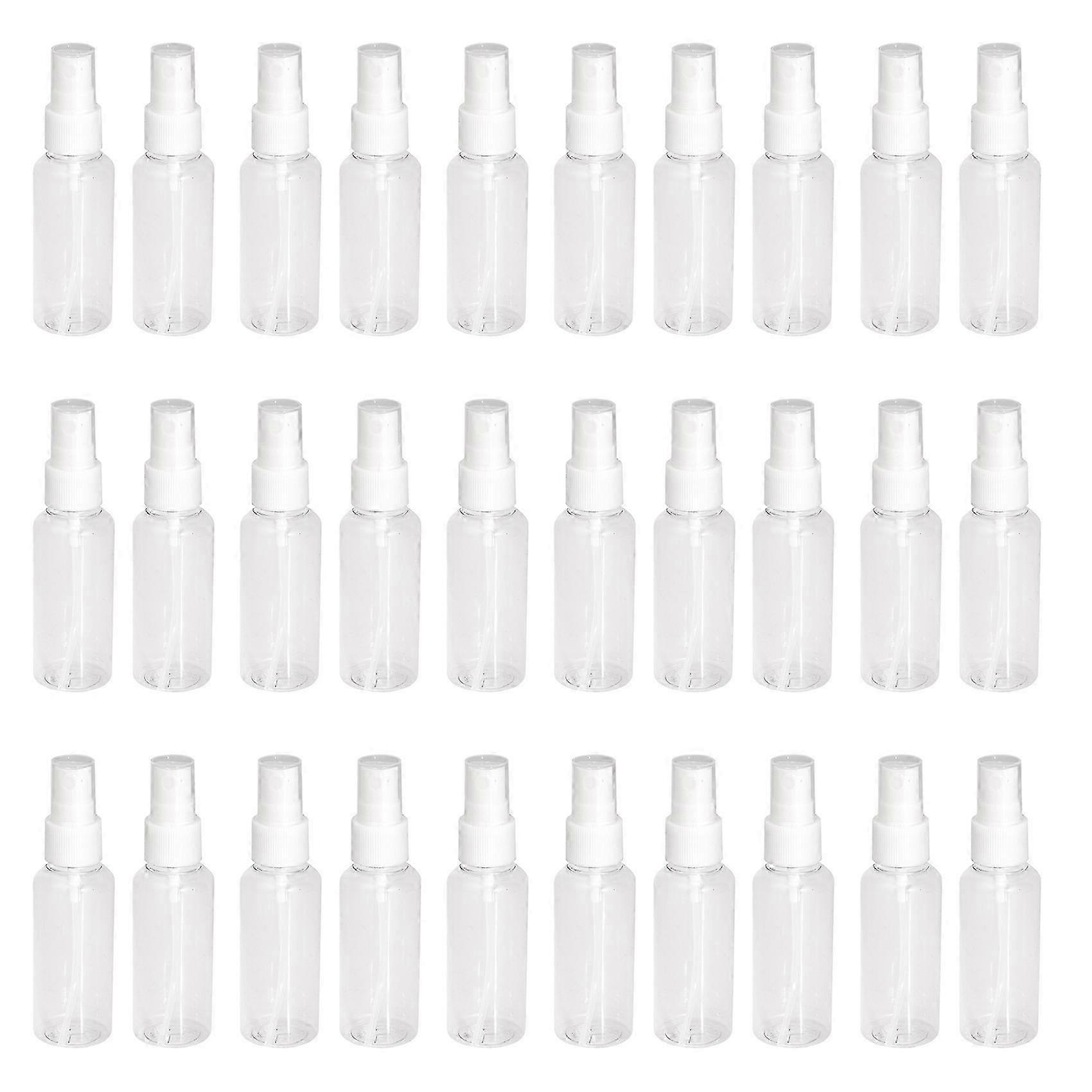 30 Pack 50ml Transparent Spray Bottles, Refillable Travel Cosmetic Containers for Lotion Liquid, Leak-Proof Empty Mini Plastic Bottles