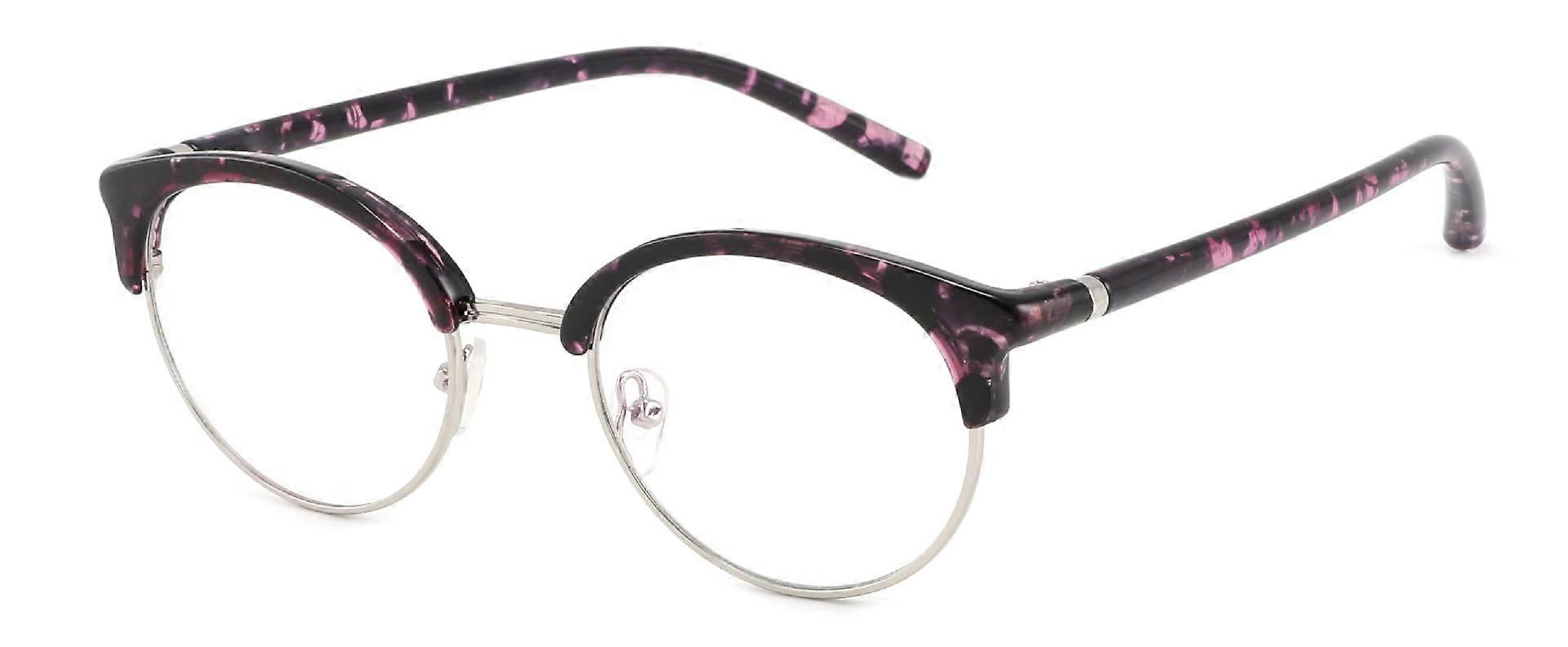 Round Reading Glasses Blue Light Blocking C23 +0.50 Flat Light Mirror Anti UV Trendy Presbyopic Computer Readers