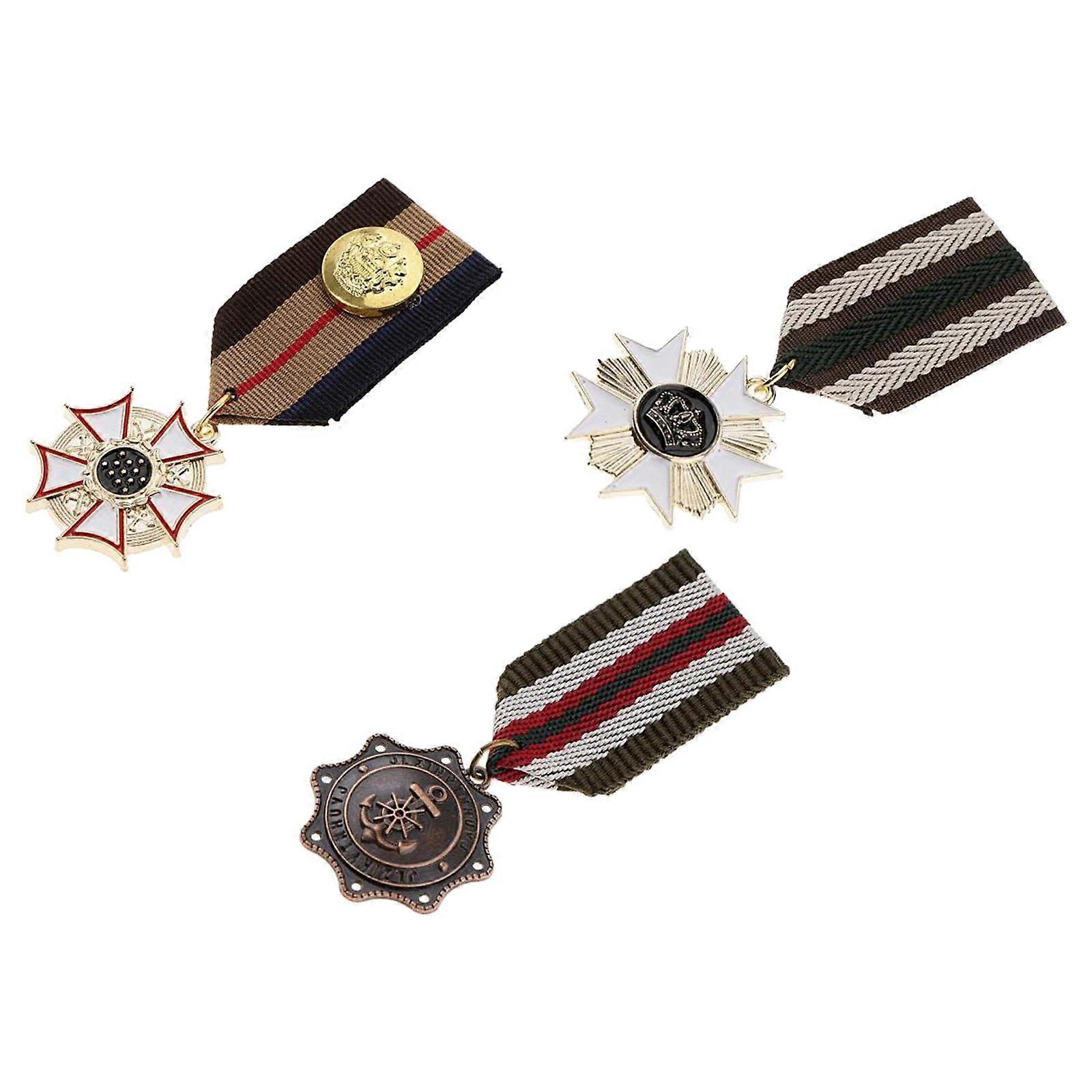 Retro Style Fabric Medal Star Badge Shirt Brooch Fancy Dress Uniform Corsage