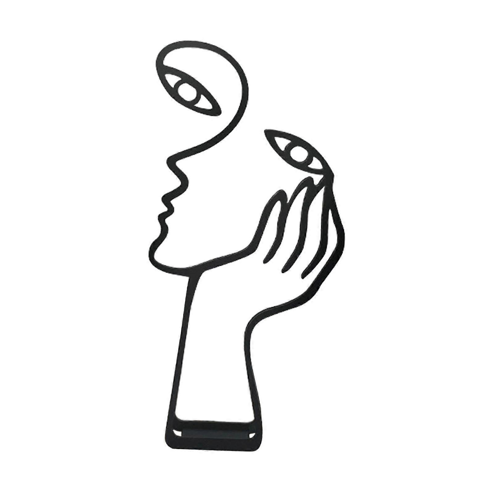 Thinker Statue, Abstract Decor, Decorative Art Design Face and Hand Statue