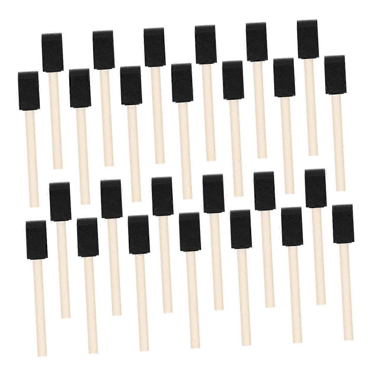 Professional Painting Tools 40pcs Foam Paint Brushes Wood Handles for DIY Projects Crafts