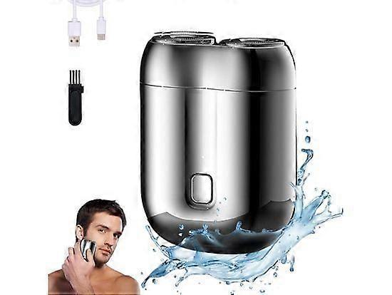 Electric Razor for Men, 2025 New Electric Mini Shavers for Men, Rechargeable Waterproof Compact Electric Shaver, Double Head Razor Shaving Machine