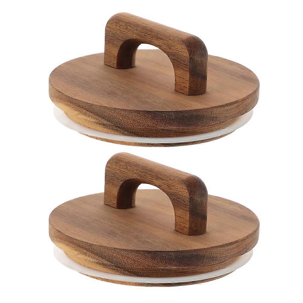 Glass Jar Lid with Wooden Handle, Versatile Solution for Home Organization