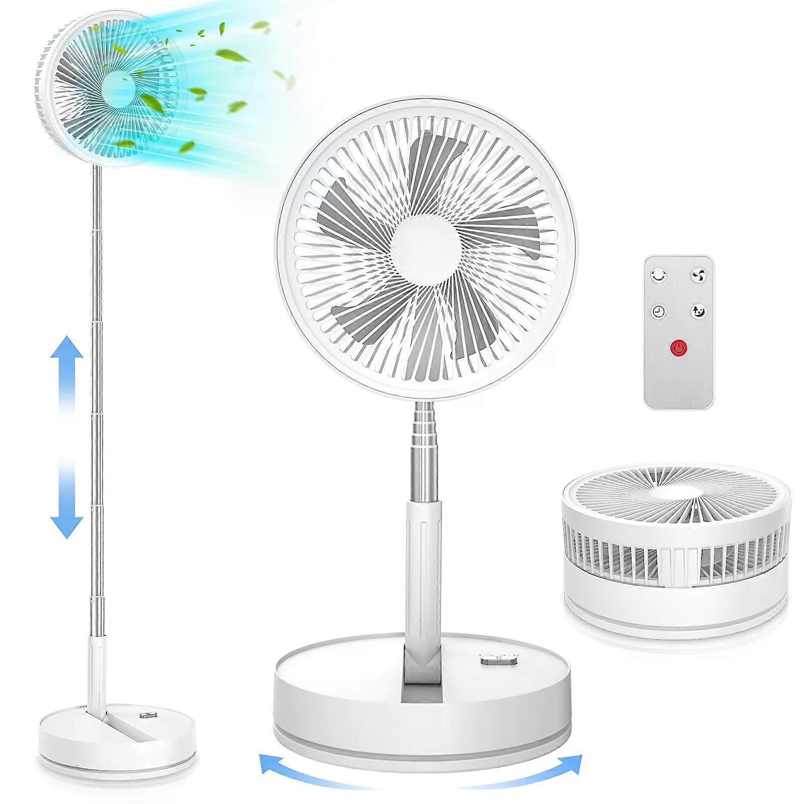 9 Inch Foldable Rechargeable Ceiling Fan,Remote Control Portable Mini Fan, Retractable Design,Hanging & Table Fan,Energy Saving, Quiet Operation