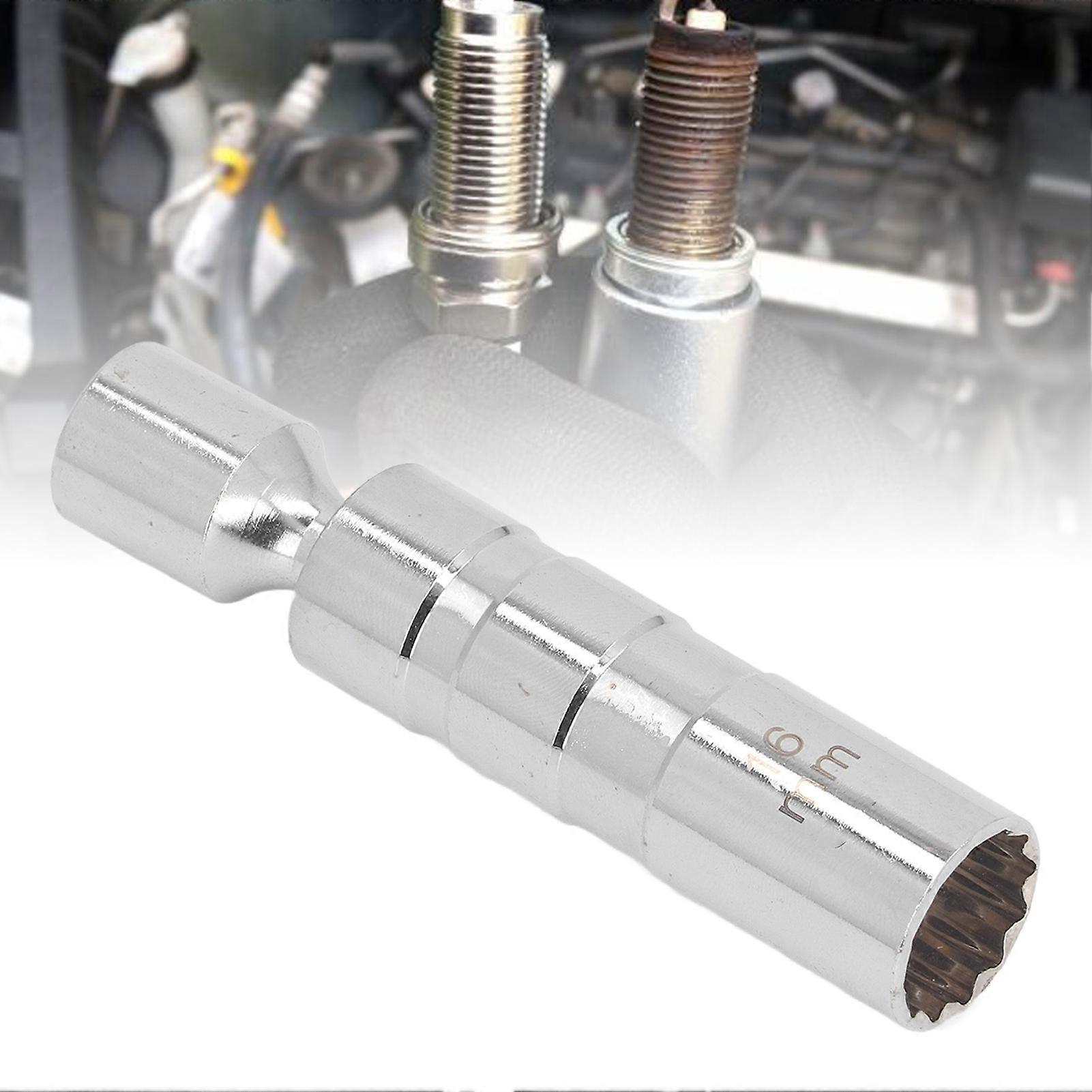 Universal Spark Plug Socket 16mm 12 Points 3/8 Inch Square Hole Magnet Swivel Spark Plug Socket 