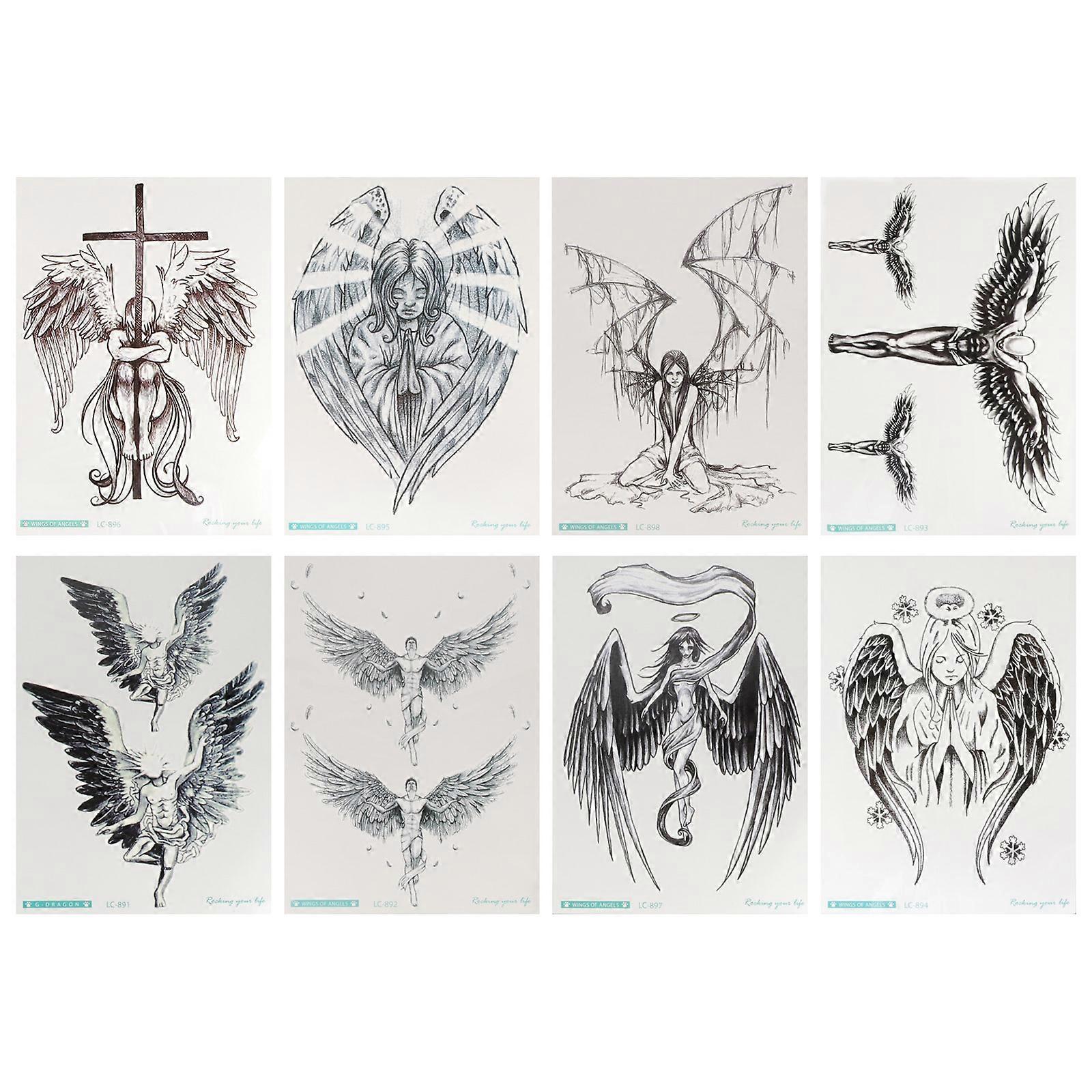 8pcs Waterproof Temporary Decorative Angel Art for Adults