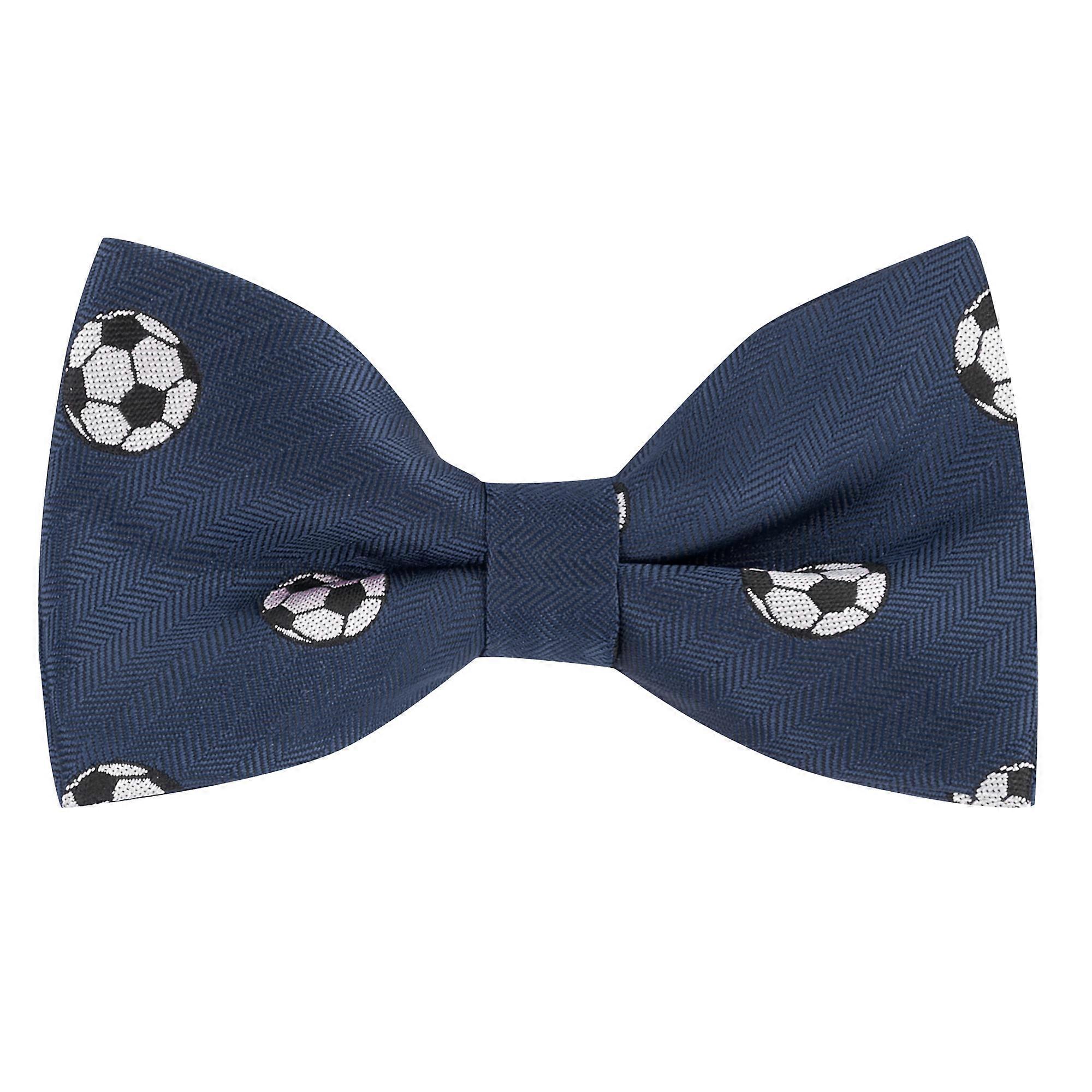Navy Blue Football Herringbone Bow Tie