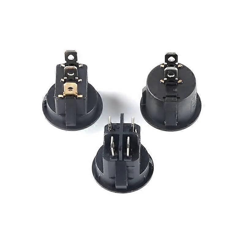 20mm Round KCD1 Ship Type Switch 2/3/4 Pin Power Button 10A 2 Speed 3 Speed Silver (3x2 Whole Circle 2pcs-03)