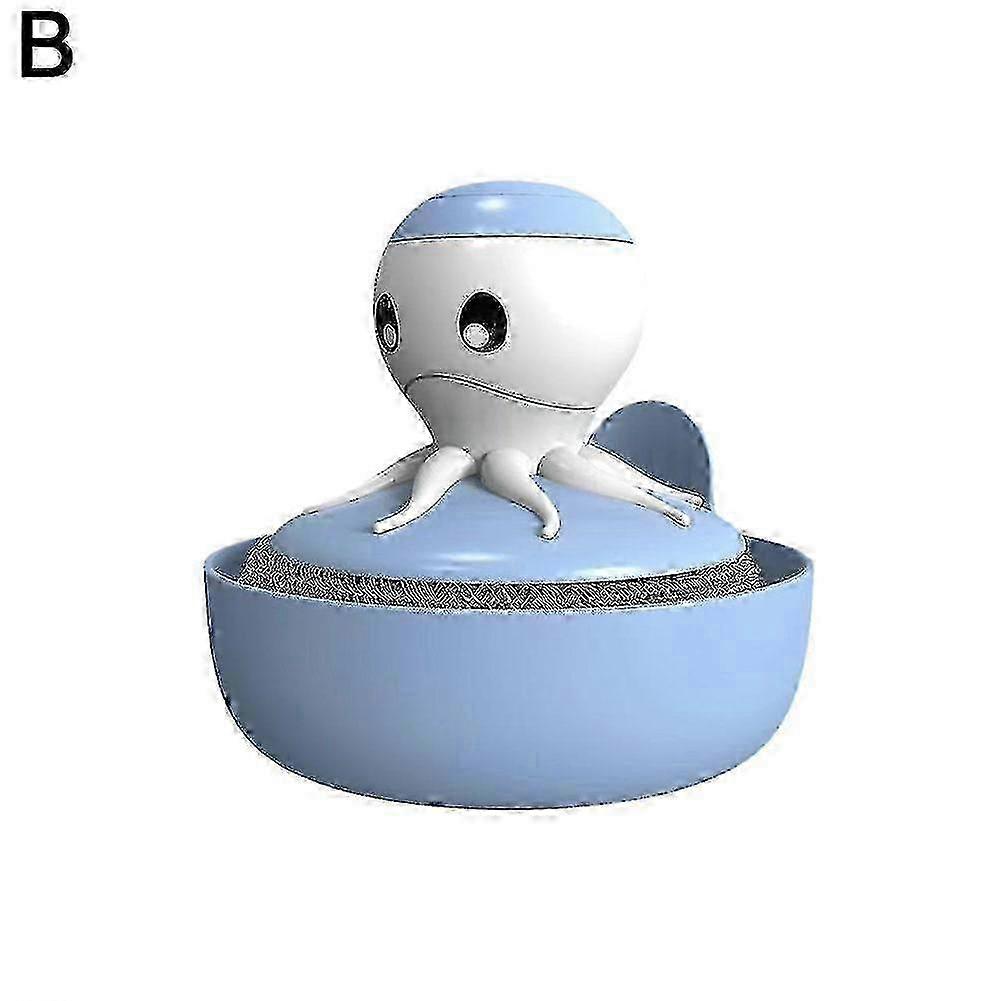 9.5cm Octopus Dish Brush with Auto Detergent Press - Light Blue