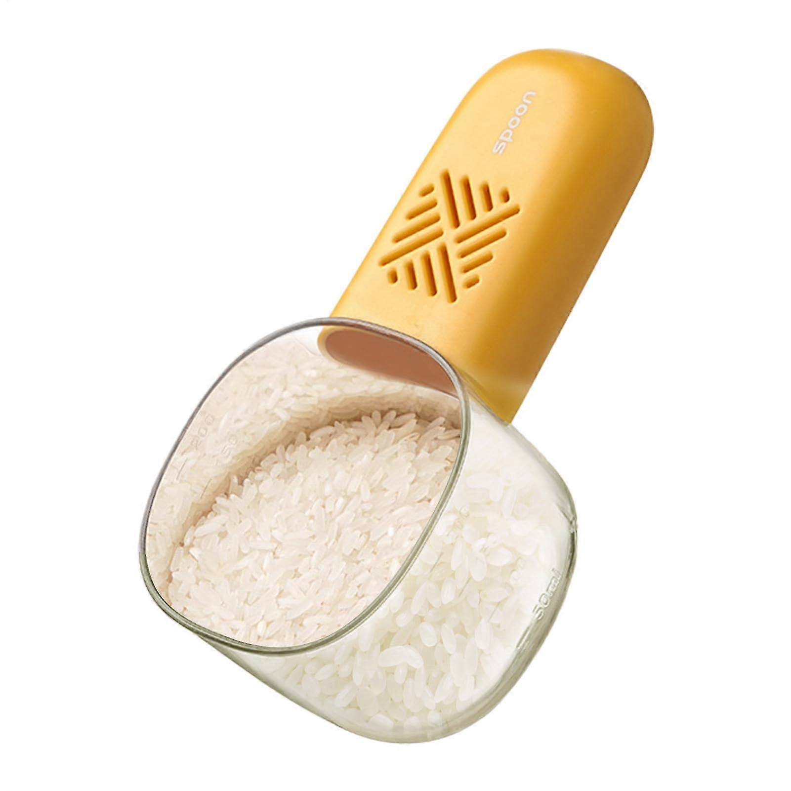 Futterschaufel, measuring spoon for pets multifunctional, moistureresistant Ecoops with inner scale, perfect for bakery, restaurant, camp yellow