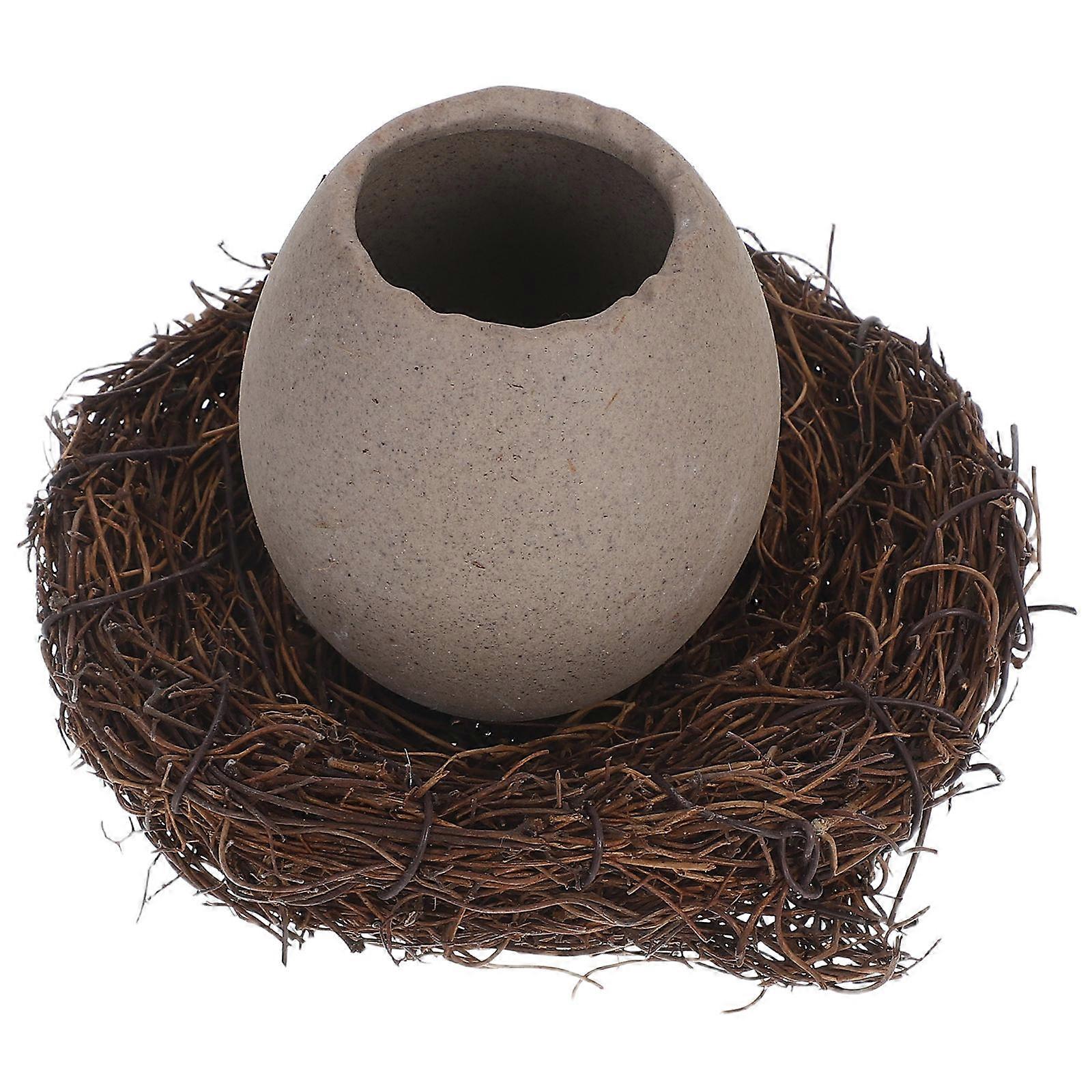 Ceramic Egg Pot, Solution for Small Plant Decor Indoors