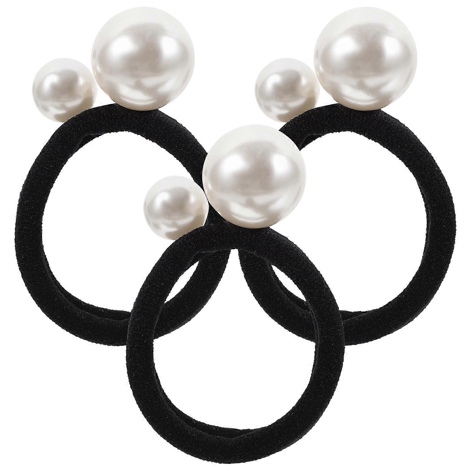 Here's a polished and professional product description based on your input:
**3 Pack Pearl Hair Ties for Women – Elegant Elastic Ponytail Holders