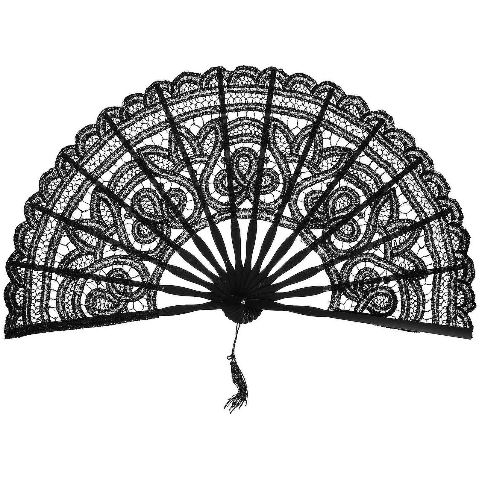 Vintage Lace Hollow Out Folding Fan, Lightweight & Durable, Elegant Handheld Fan for Weddings, Parties & Dancers, Suitable for Indoor & Outdoor Use