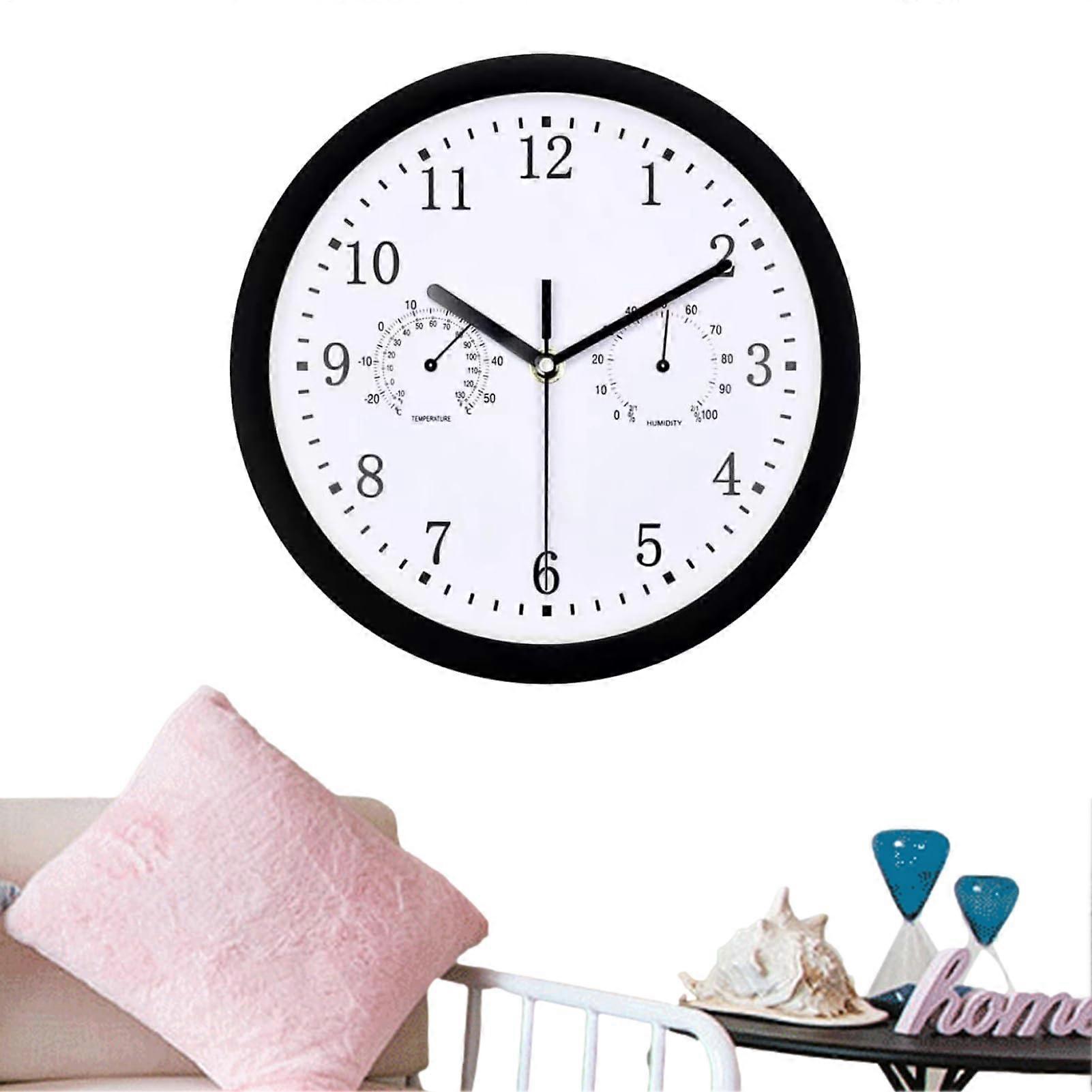 Outdoor Garden Clock with Thermometer Retro Design Black Ref: 7885
