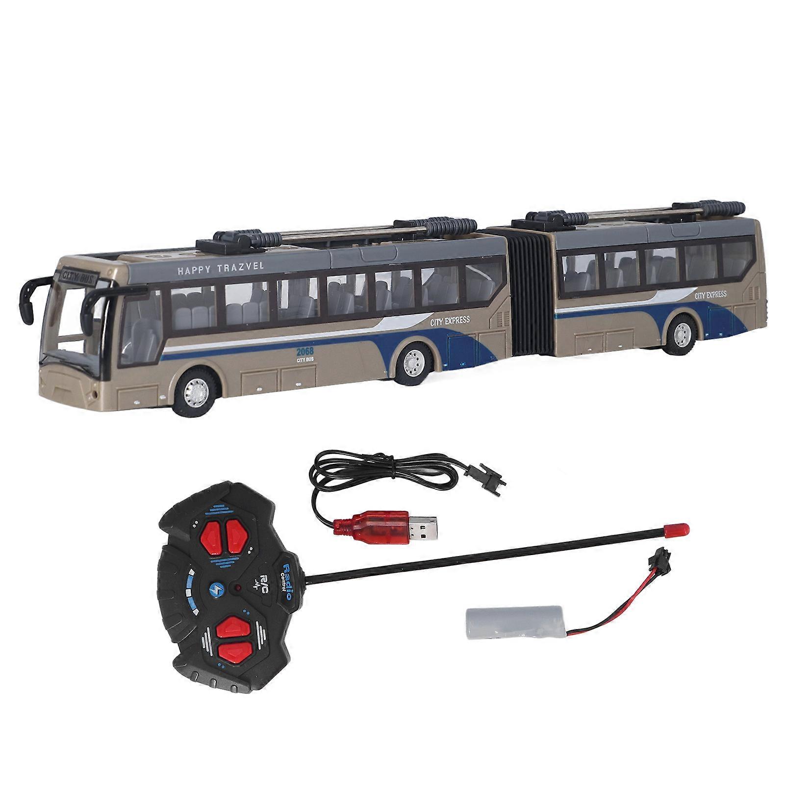 1:48 Scale Remote Control School Bus for Kids, Forward, Reverse, Turn Left and Right, Gold