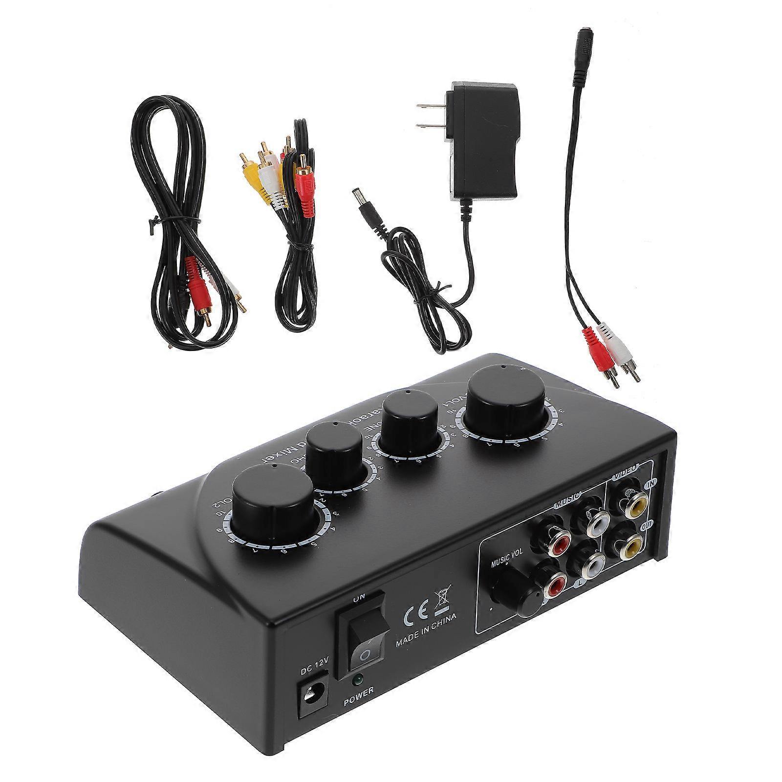 Mic Mixer For Karaoke Portable Audio Mixer Voice Shaping Function Ideal For Men And Women 1Set