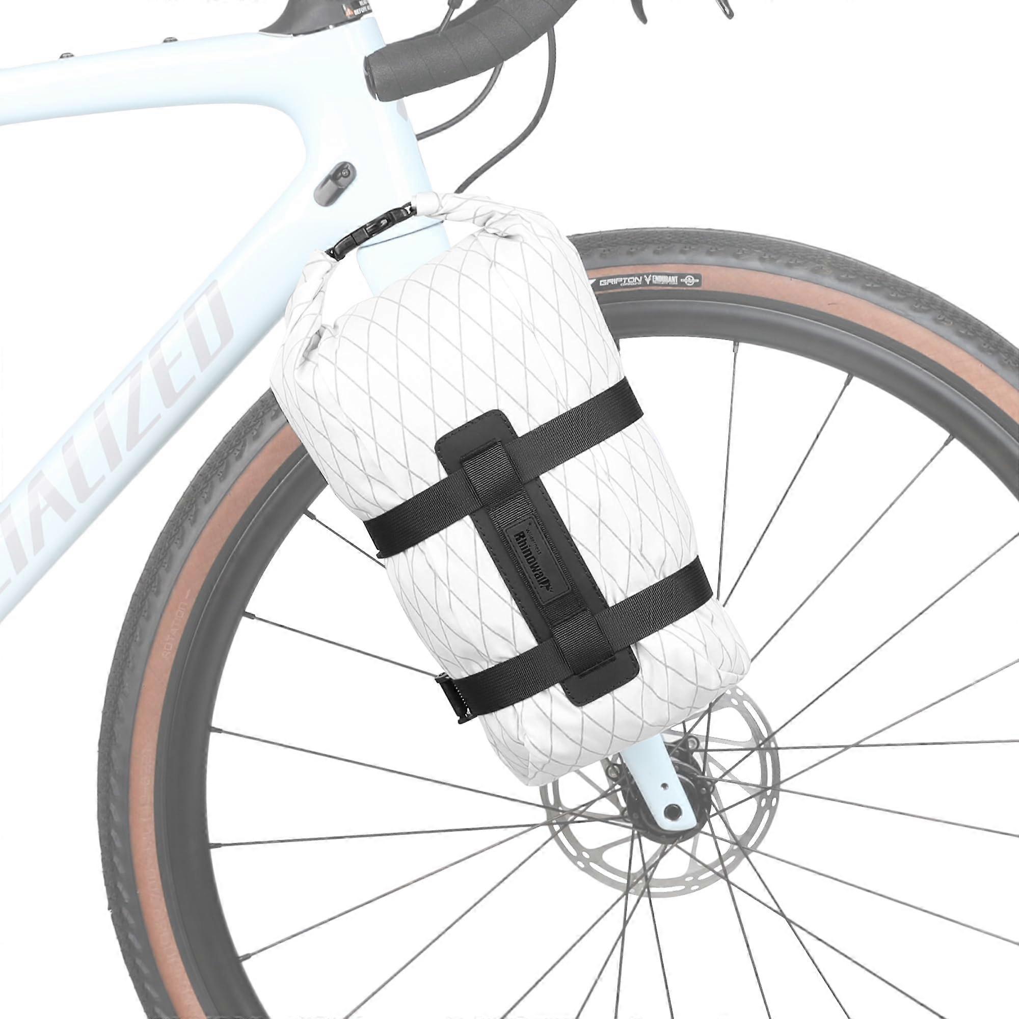 Bicycle Pannier Bag 6.5L Front Fork Bag for Pannier Rack Front Bicycle Bag Fork Pack White