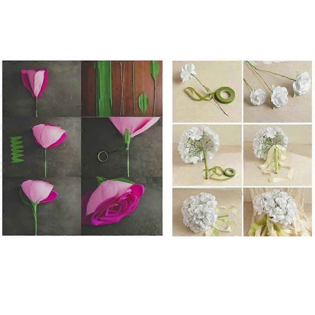 Florist Stem Tape Self-Adhesive Paper Tape Garland Wreath DIY Crafts Flower Arrangement Supplies Green 10 Rolls
