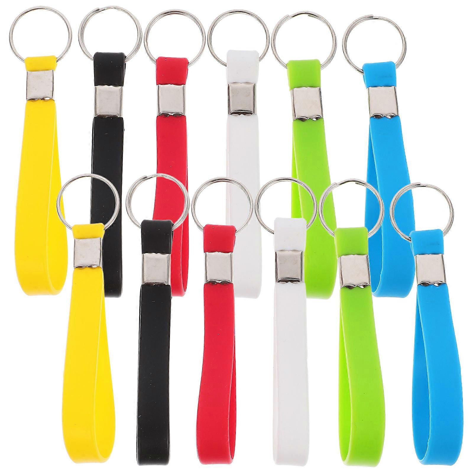 Wristlet Keychain Round Band Simple Design For present Giving 12Pcs
