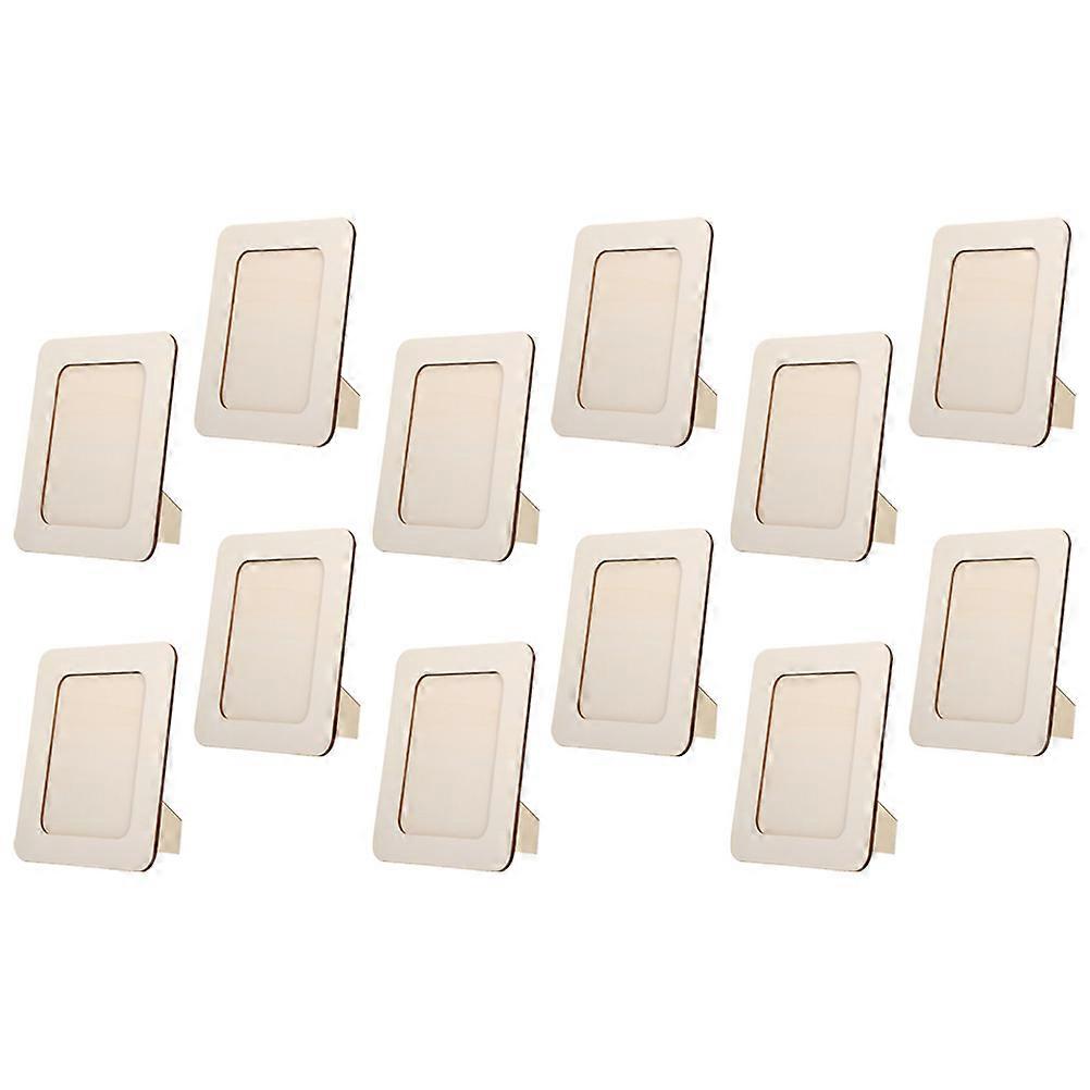 Unfinished Wood Picture Frames For Diy Craft Projects Simple Style Rectangular Shape Light Yellow Color 12Pcs