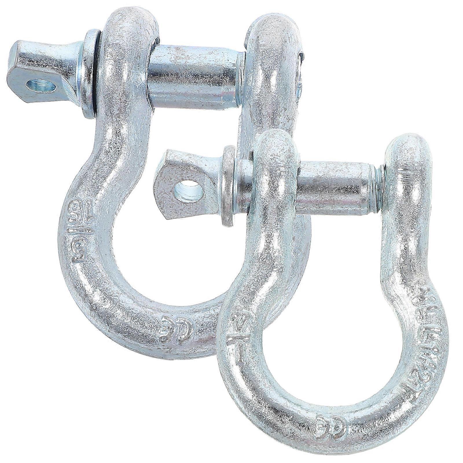 Shackles For Towing D Rings Heavy Duty Shackle 2Pcs Galvanized Steel Silver