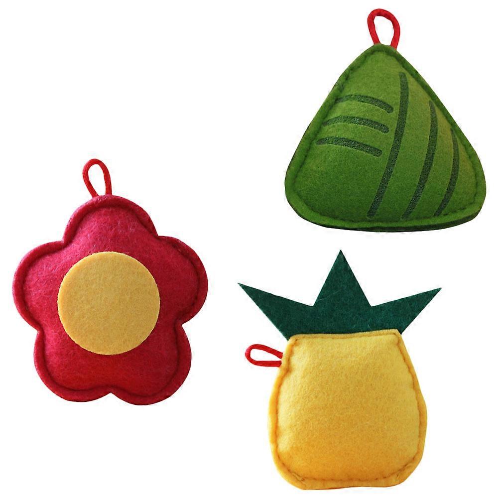 Kitten Toys Interactive Catnip Cat Toys Random Mixed Style Felt Material Indoor Play 7.00X7.00X1.00CM Bite Toy 3Pcs