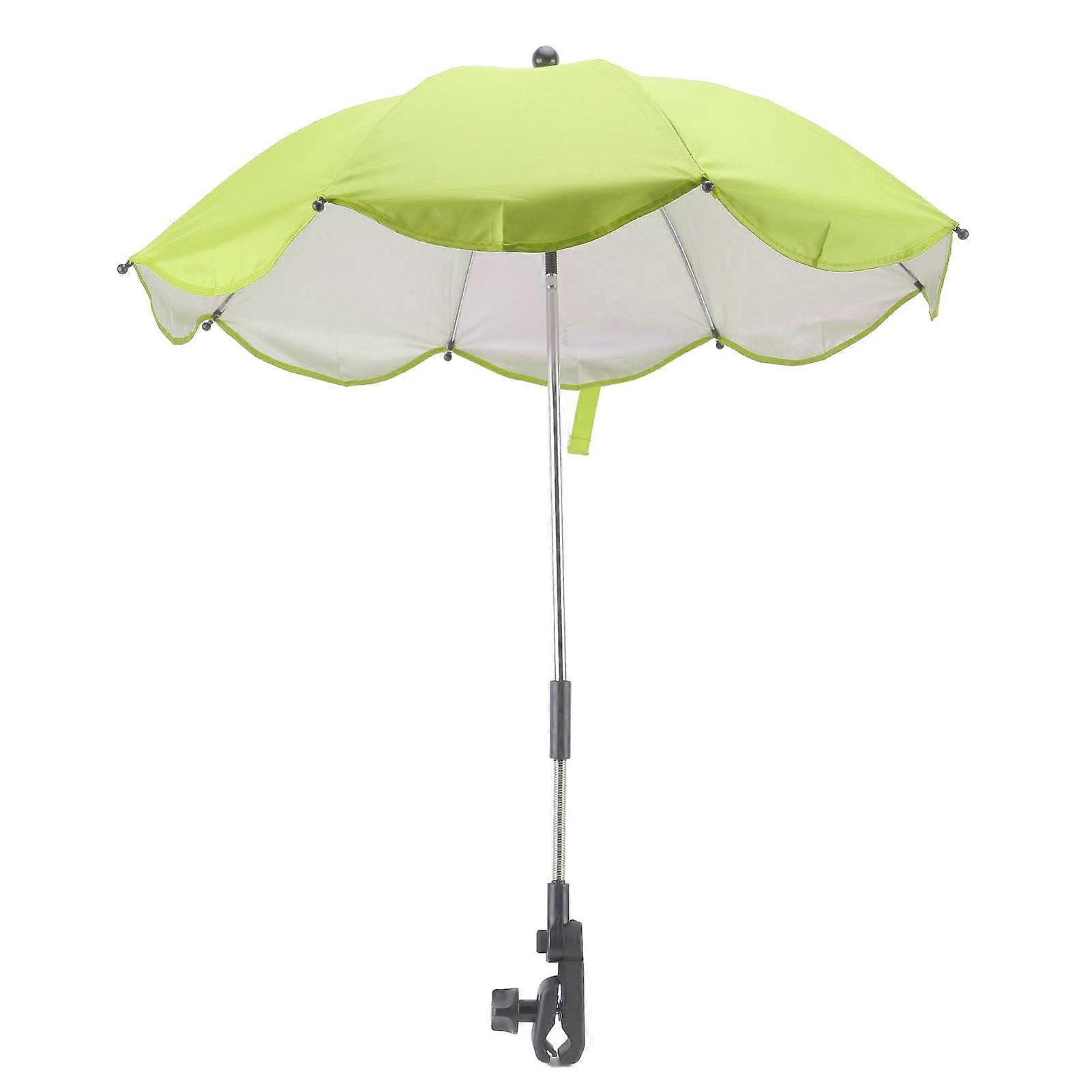 14in Universal Stroller Parasol with UV Protection Adjustable Baby Stroller Umbrella Green (Silver Glue)