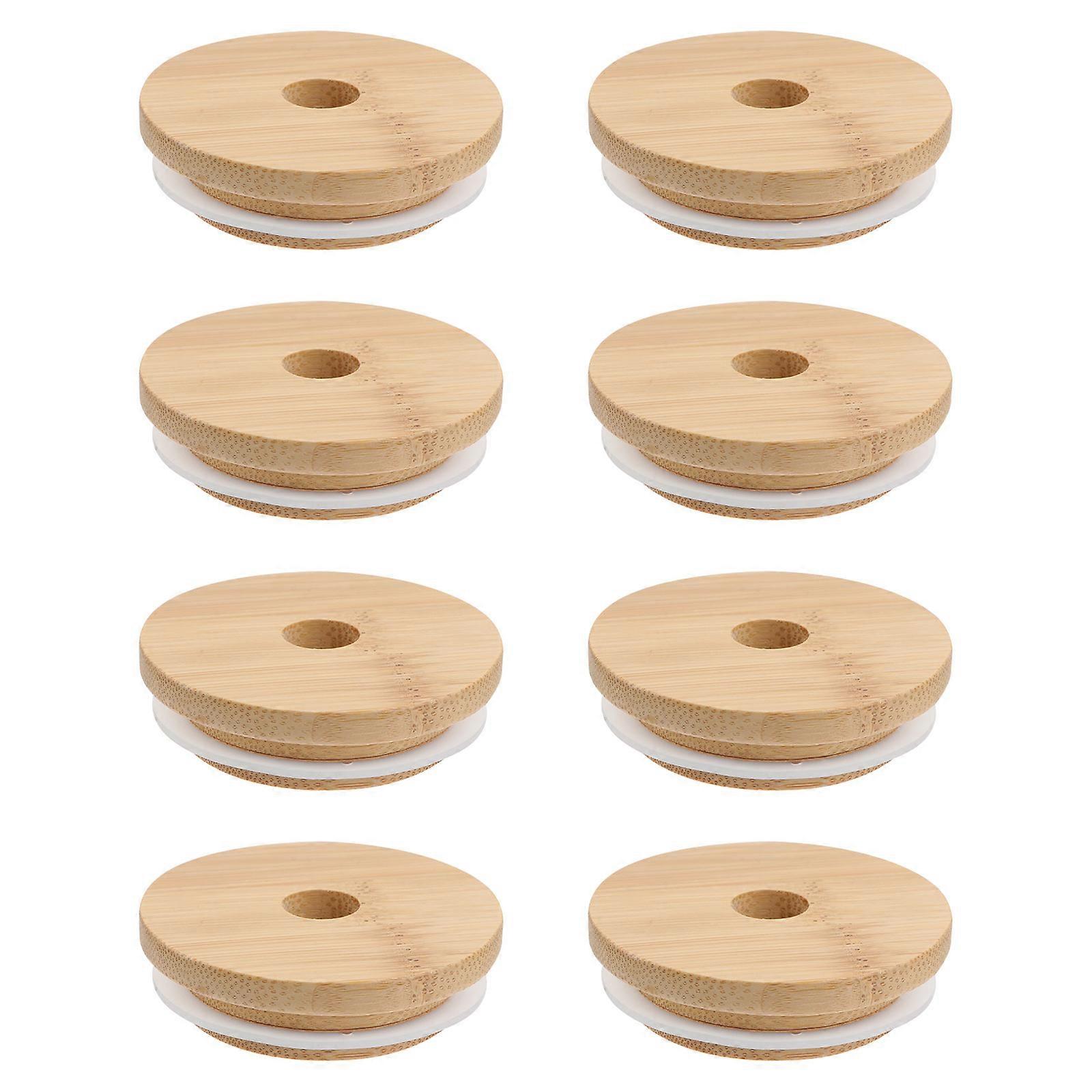 Couvercle en bois Pot Bouteille Couvercle scellé hermétique pour une utilisation dans la cuisine 8Pcs
