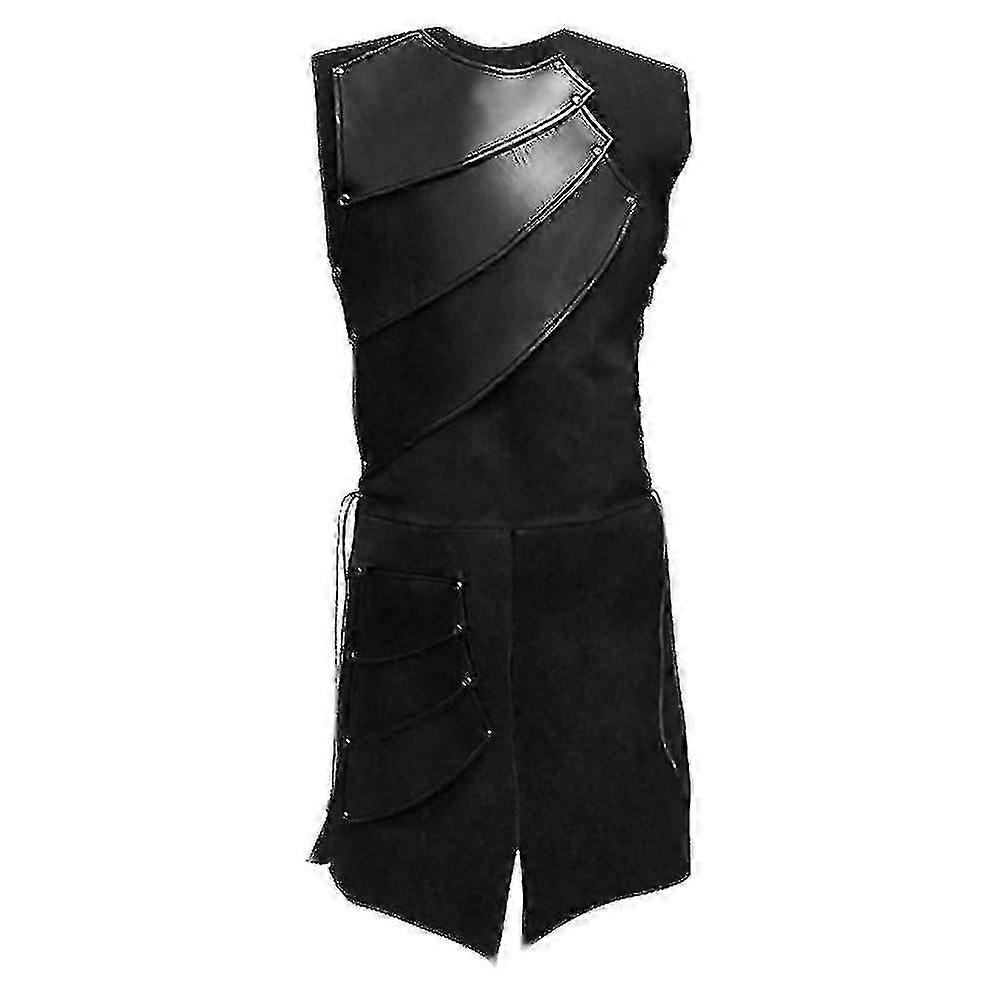 Yetişkin Erkekler Ortaçağ Deri Yelek Zırh Larp Şövalye Savaşçı Kostüm Roman Okçu Tabard Ceket Cosplay Tunik Cadılar Bayramı Karnavalı Takım Elbise