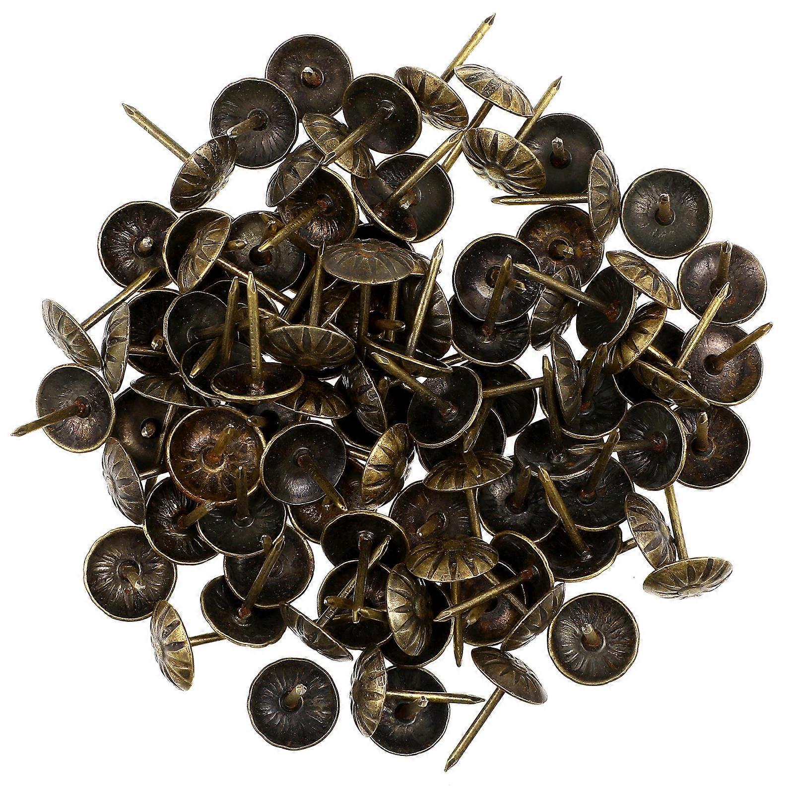 Sofa Decorative Nail Upholstery Tacks Furniture Nails Antique Design Home Decoration Dark Brown 1.60X1.10X1.10cm Fixing 100Pcs