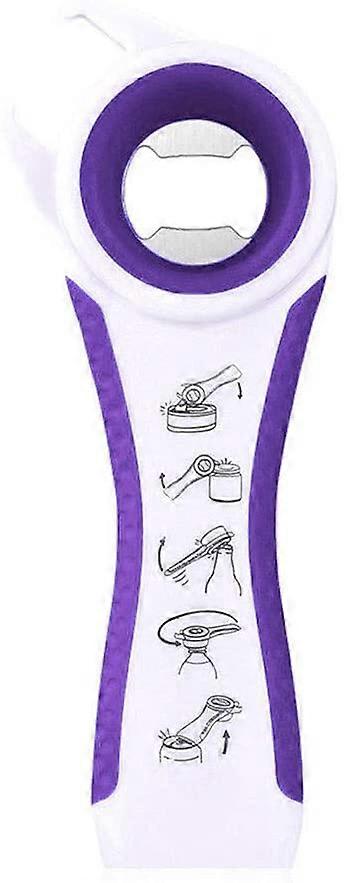 Multi Bottle Opener, Manual All-in-One Jar Bottle Opener Kitchen Opener with Multi Tool, Twist Lid, for Seniors