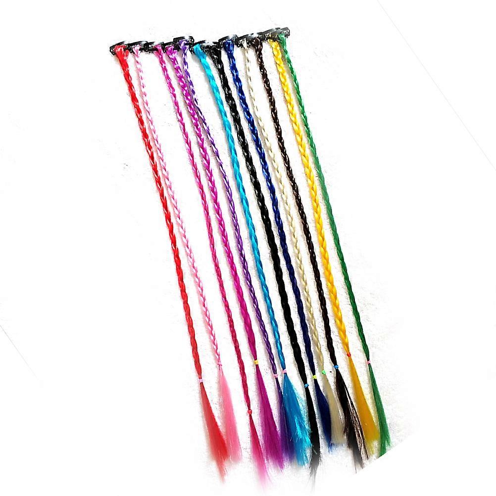 Flätade flätor Färgade flätor Handgjorda flätade peruk ger längd för kvinnor 12st