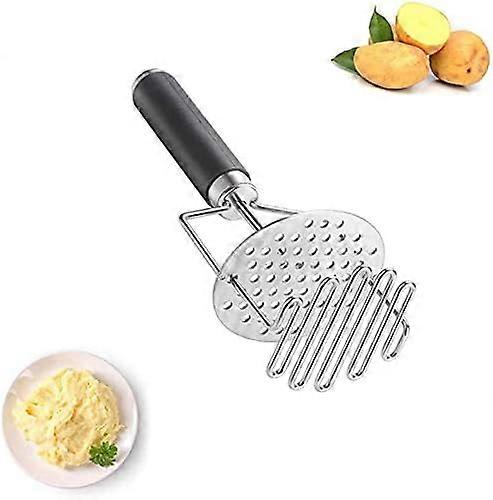 Potato Masher, Premium Heavy Dual-Press Stainless Steel Potato Ricer for Baby Food, Fruits, Vegetables, Baking, With Non Slip Handle