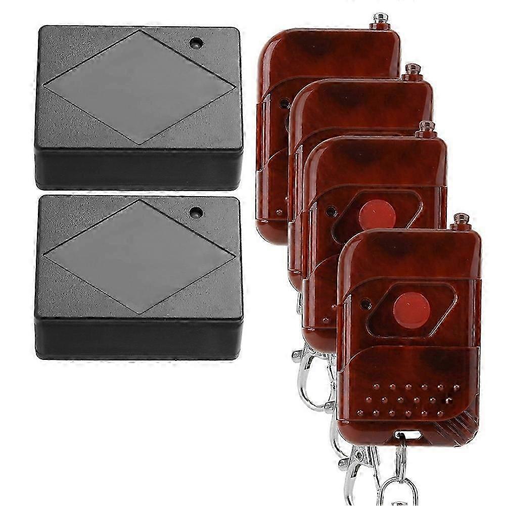 Wireless Remote Control Switch Receiver Kit - 4 Remotes, 2 Receivers, High Sensitivity