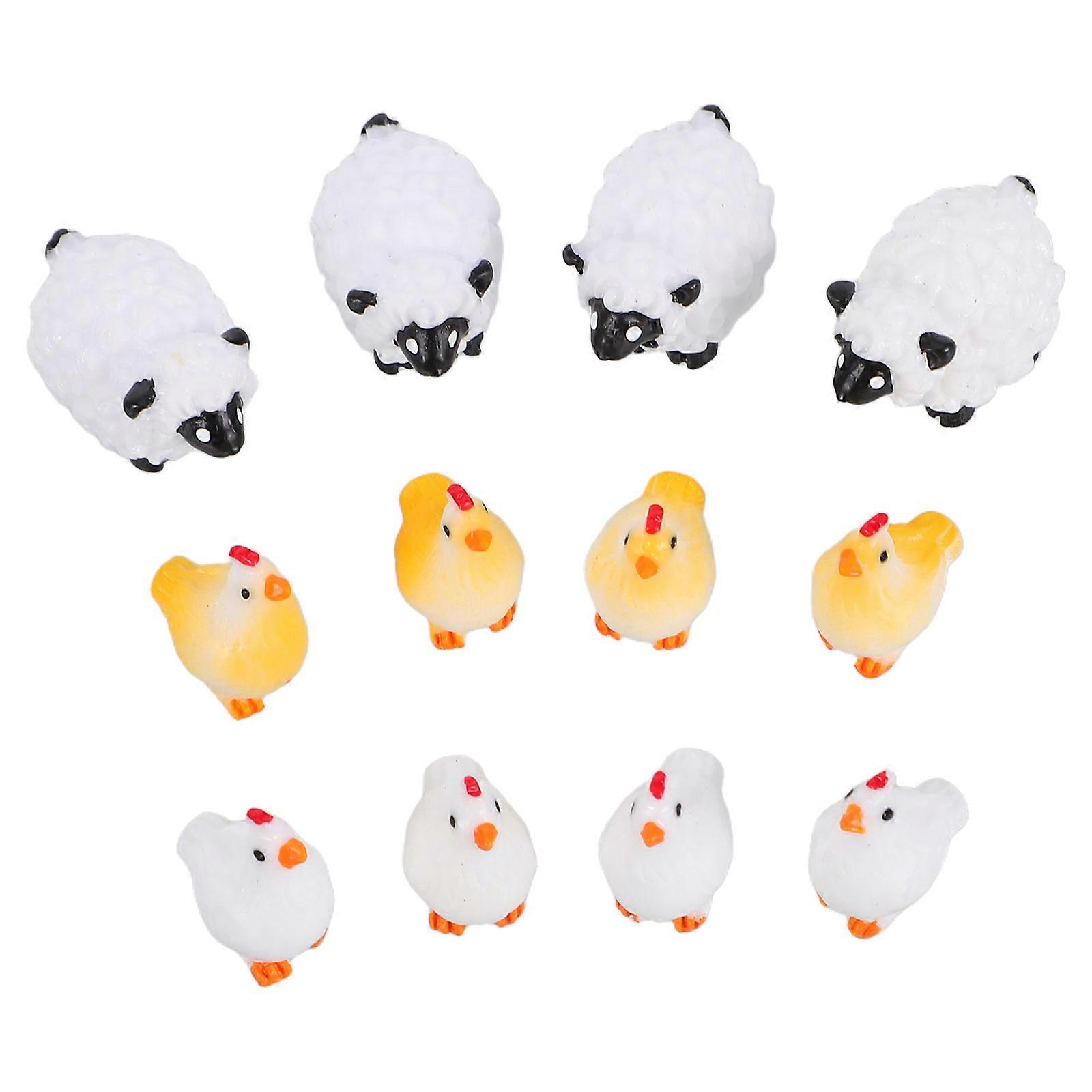 Cute Chicken Stuff Miniature Garden Resin Figurines For Home Decorations Charming Design 1Set