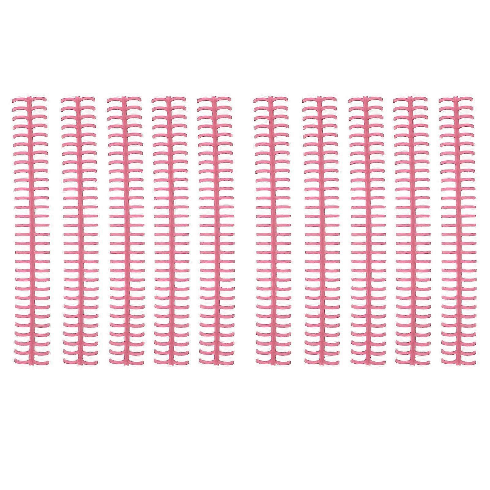 10Pcs Binding Spines Spirals Coils Combs 30 Holes Plastic Strip for Loose Leaf 1/2in Diameter Pink