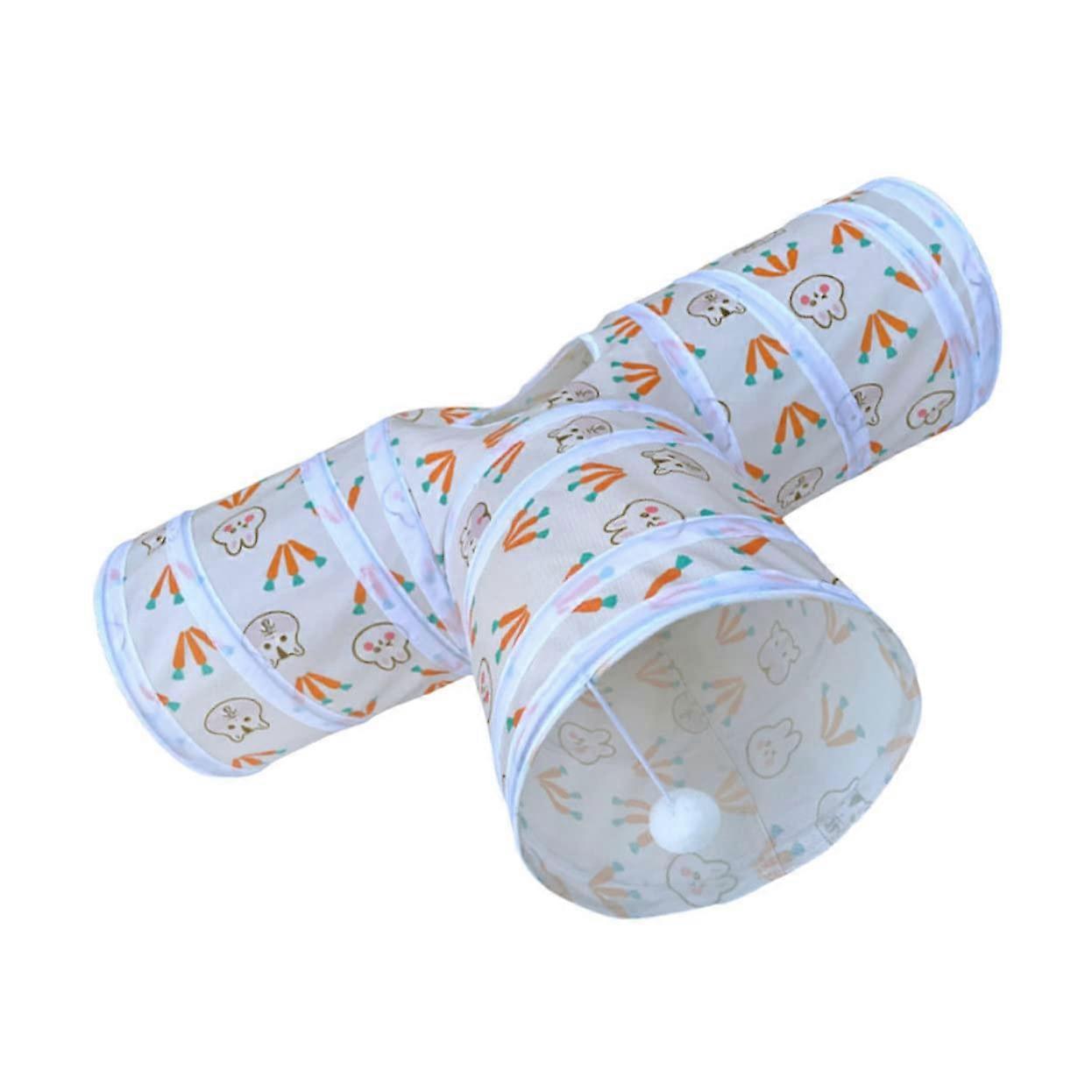 Pet Toy Tunnel - Foldable Cat Tunnel, Portable Fuzzy Spiral Toy, Small Pet Playhouse for Cats and Kittens