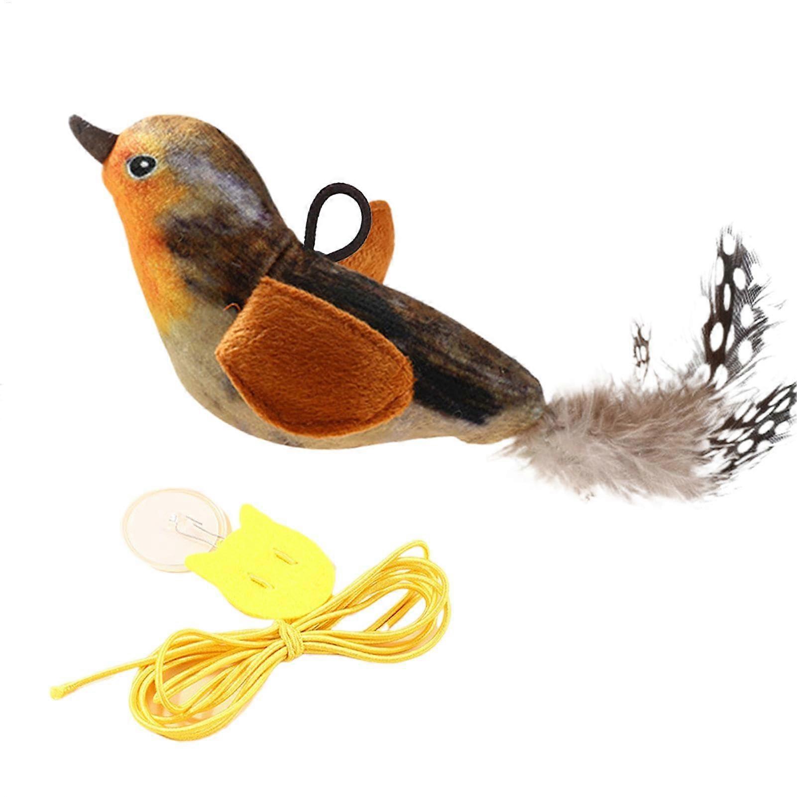 Chirping Bird Cat Toy for Active Play, Sound Activated Interactive Kitten Toy, Durable 11x5x4 cm for Home Pets