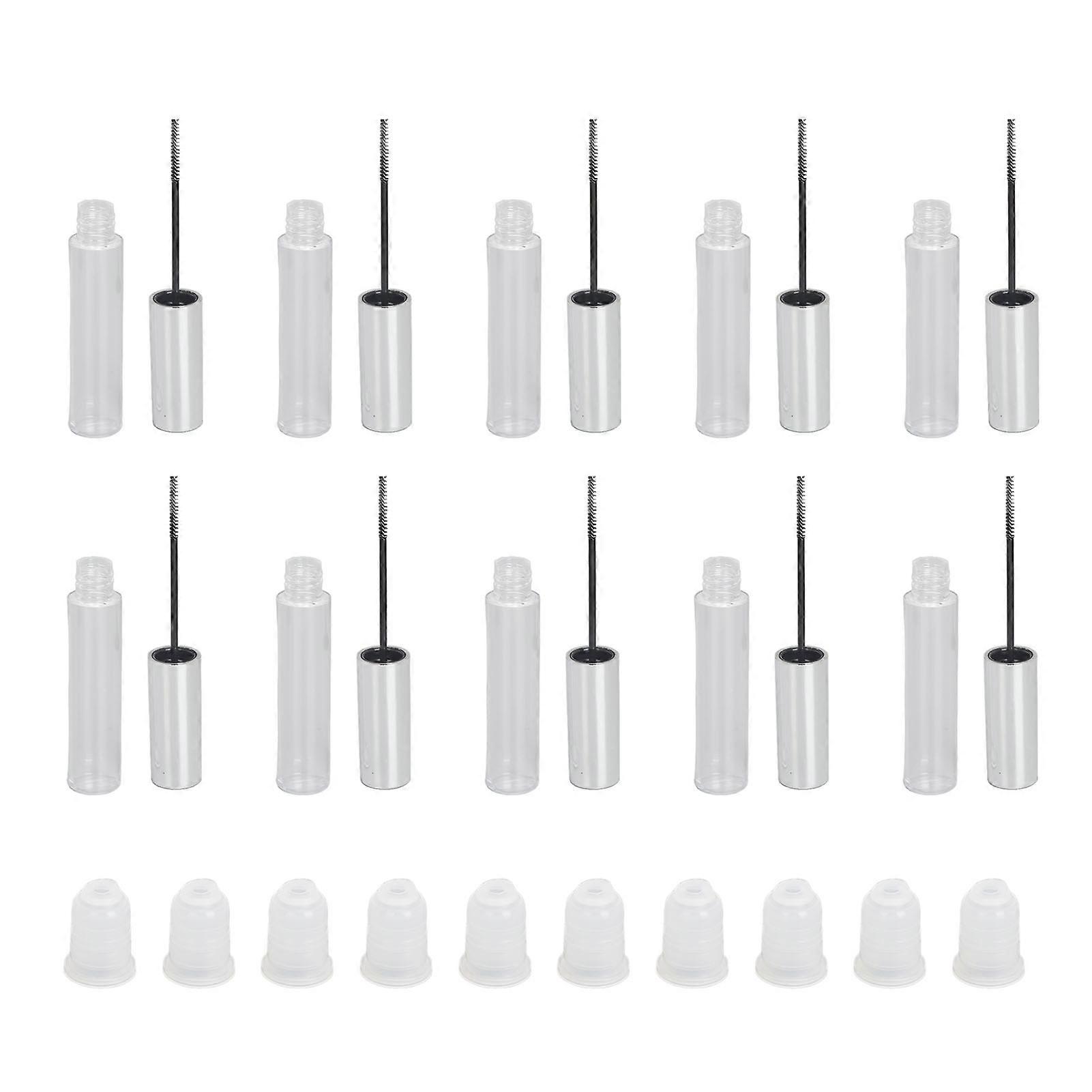 10 Pieces 10ml Empty Mascara Tube and Wand Transparent Bottle Empty Mascara Containers with Stopper for Mascara Eyelash