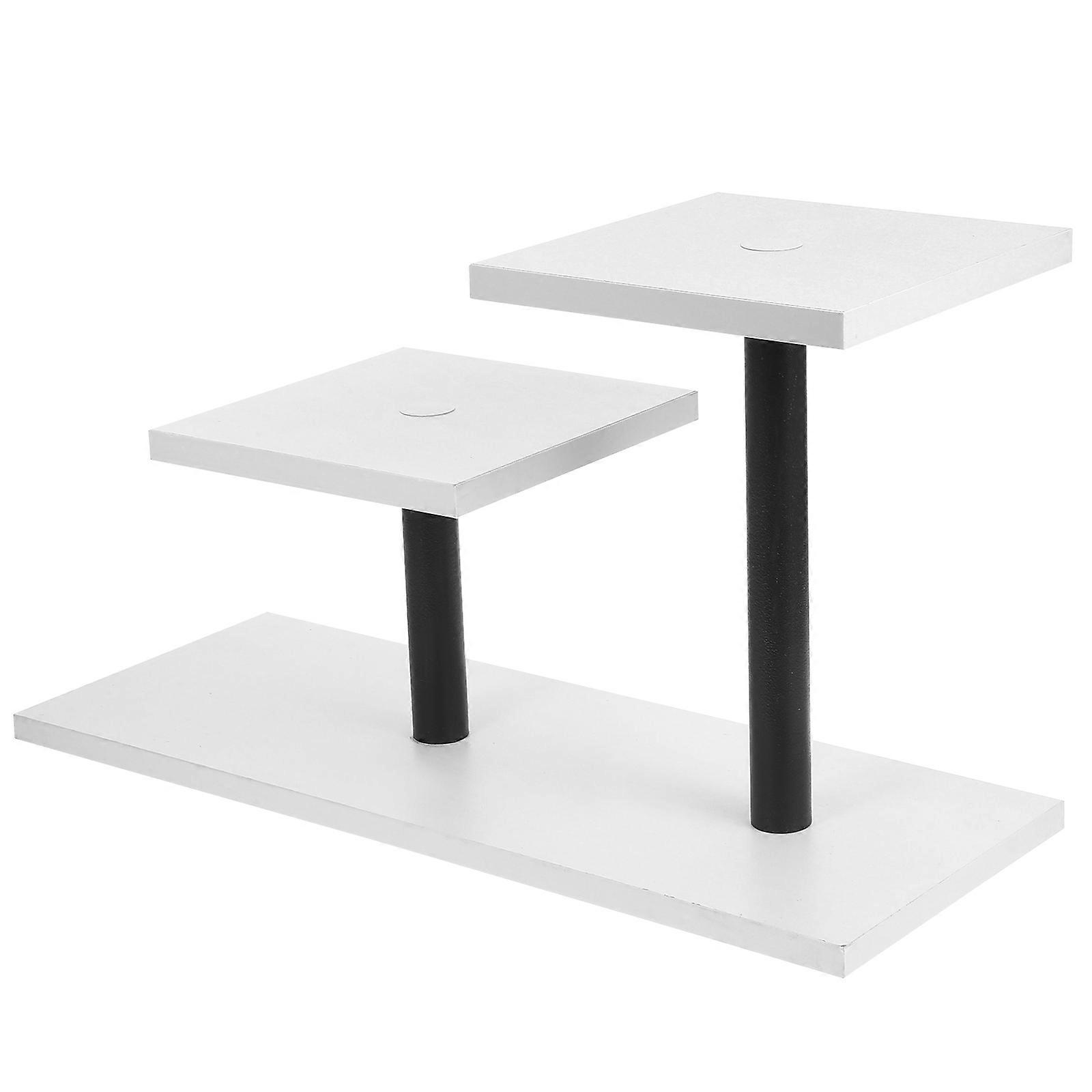 Multi-Layer Desktop Stand Bonsai Display Shelf 1Set Sleek Organization For Office Use Black Frame