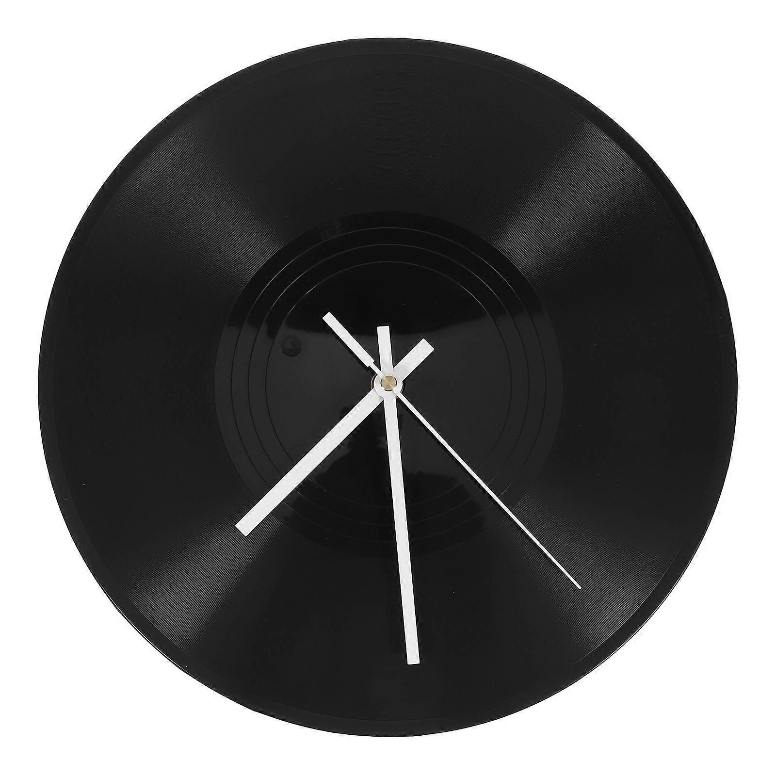 Record Clock Vinyl Record Shape Wall Clock For Home Decor Black 30.00X30.00X2.50CM Time Display 1Set