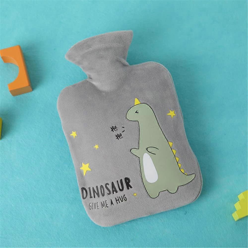 PVC Hot Water Bottle with Fluffy Plush Cover Short Fleece Cartoon Dinosaur Pattern 500ml 1000ml 2000ml Ref: 6827