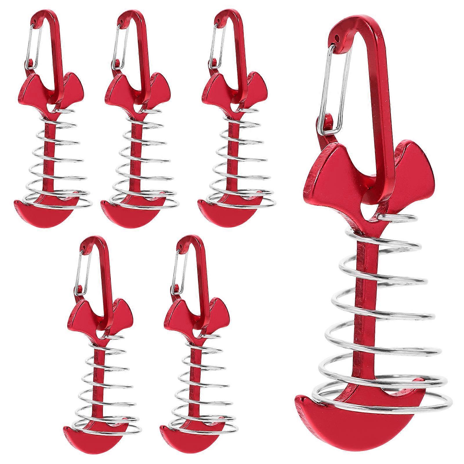 Fishbone Tent Fixing Buckle Aluminium Alloy Wind Protection Camping Hiking 6 Sets