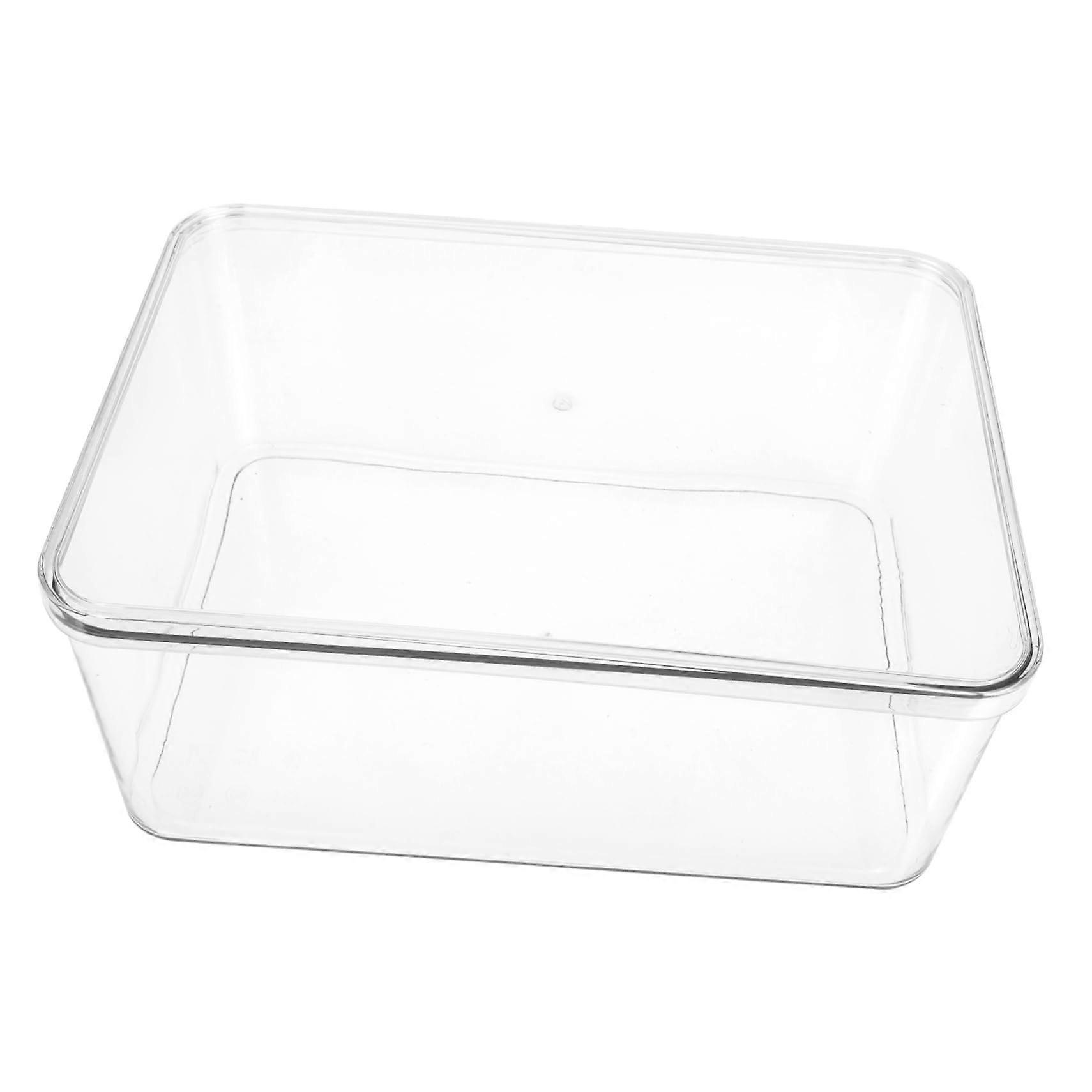 Acryl Storage Box with Lid, Stackable and Lockable, Clear Organizer for Cosmetics in Living Room and Bedroom