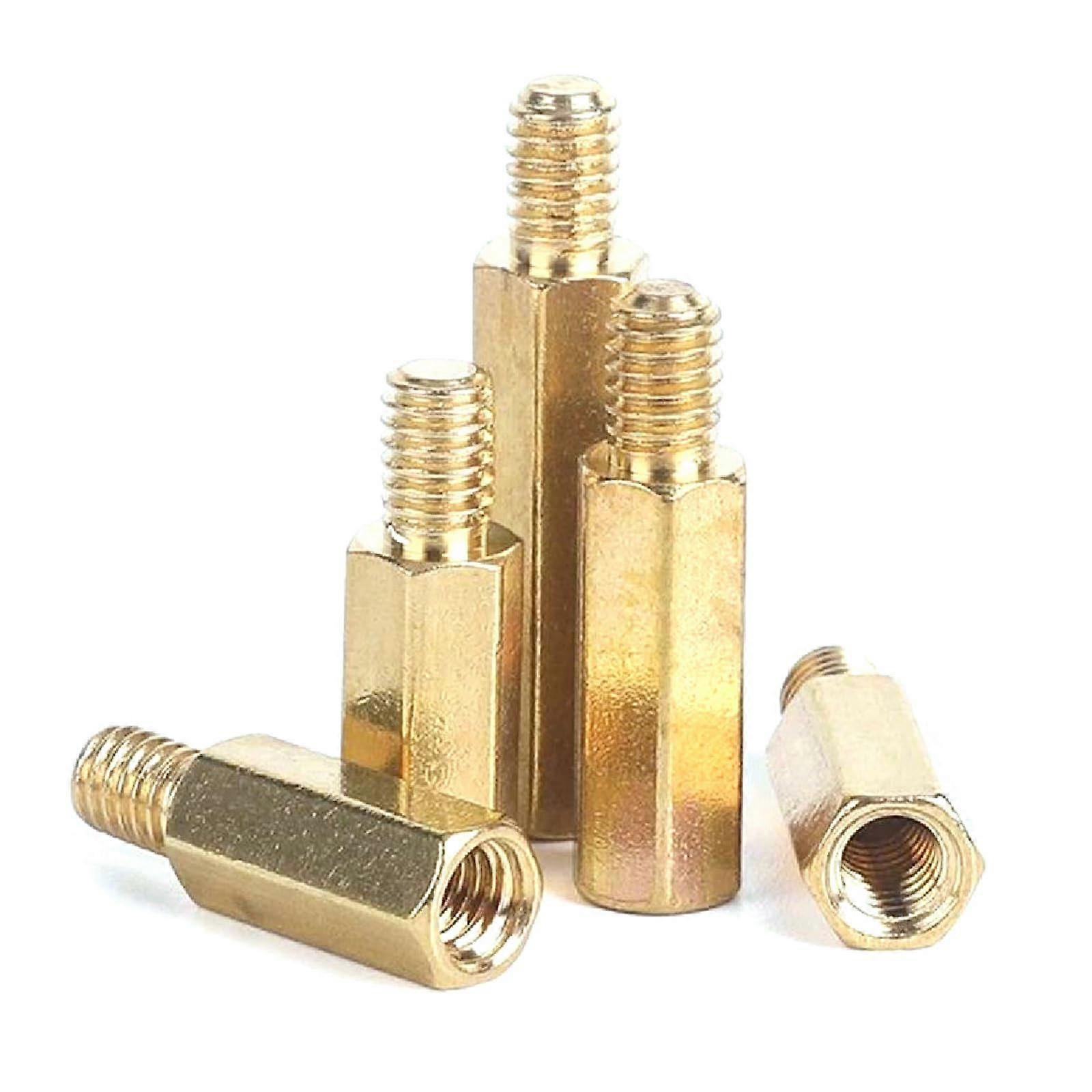 M3 M4 Brass Single Head Hex Copper Column Hex Column Bolts 10pcs M3 (Thread 6mm) x 8mm 10 items M3 (Thread 6mm) x 8mm