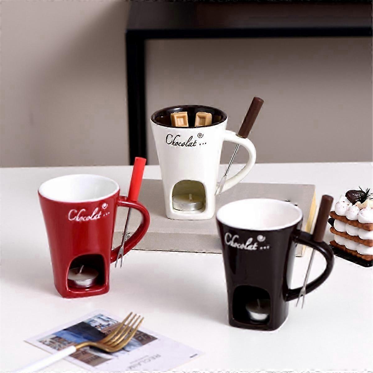 Fondue Mug Set Chocolate Cheese Milk Cream Making Set