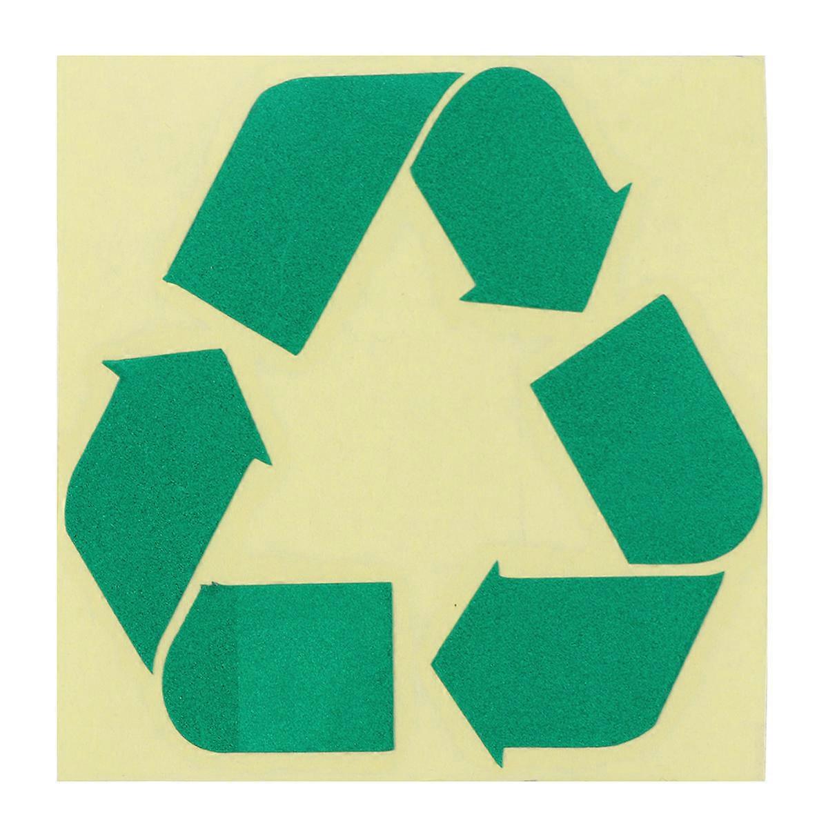 Recycle Symbol Sticker in Green PET Material for Decorating with and Reflective Features 3.5 Inch