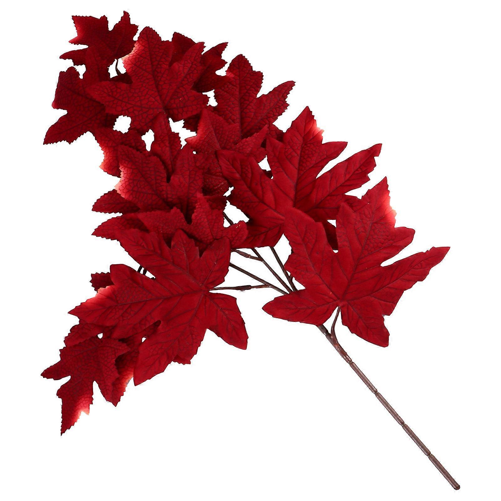 Autumn Fall Artificial Thanksgiving Plant for Decor Made of Flannel Red Color Adds Festive Atmosphere 1Pc