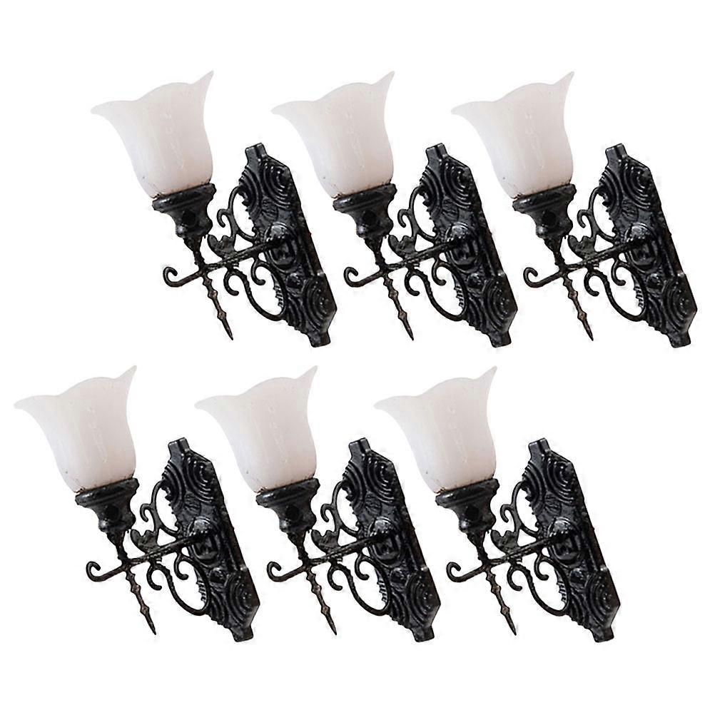 6pcs Mini Yard Lights Model Sand Table Lamp Decorations