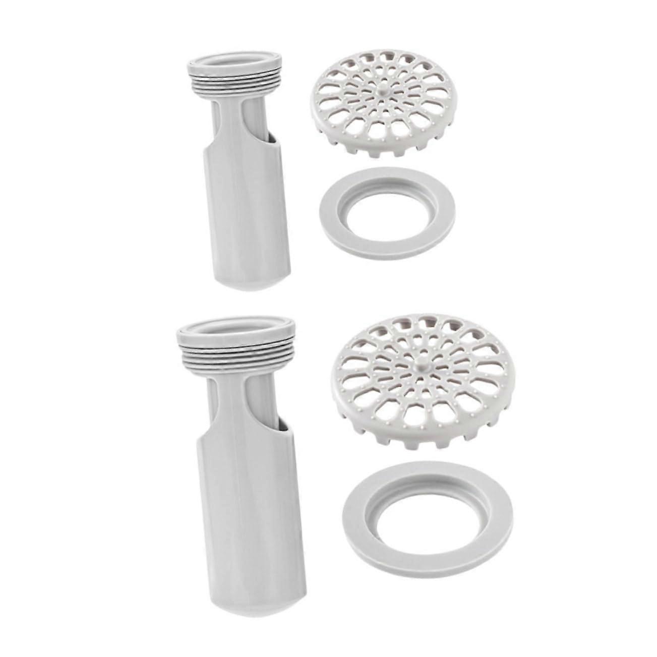 Floor Drain Sink Covers, Strainer for Bathroom, Plastic Grey, 9.5x5.8cm